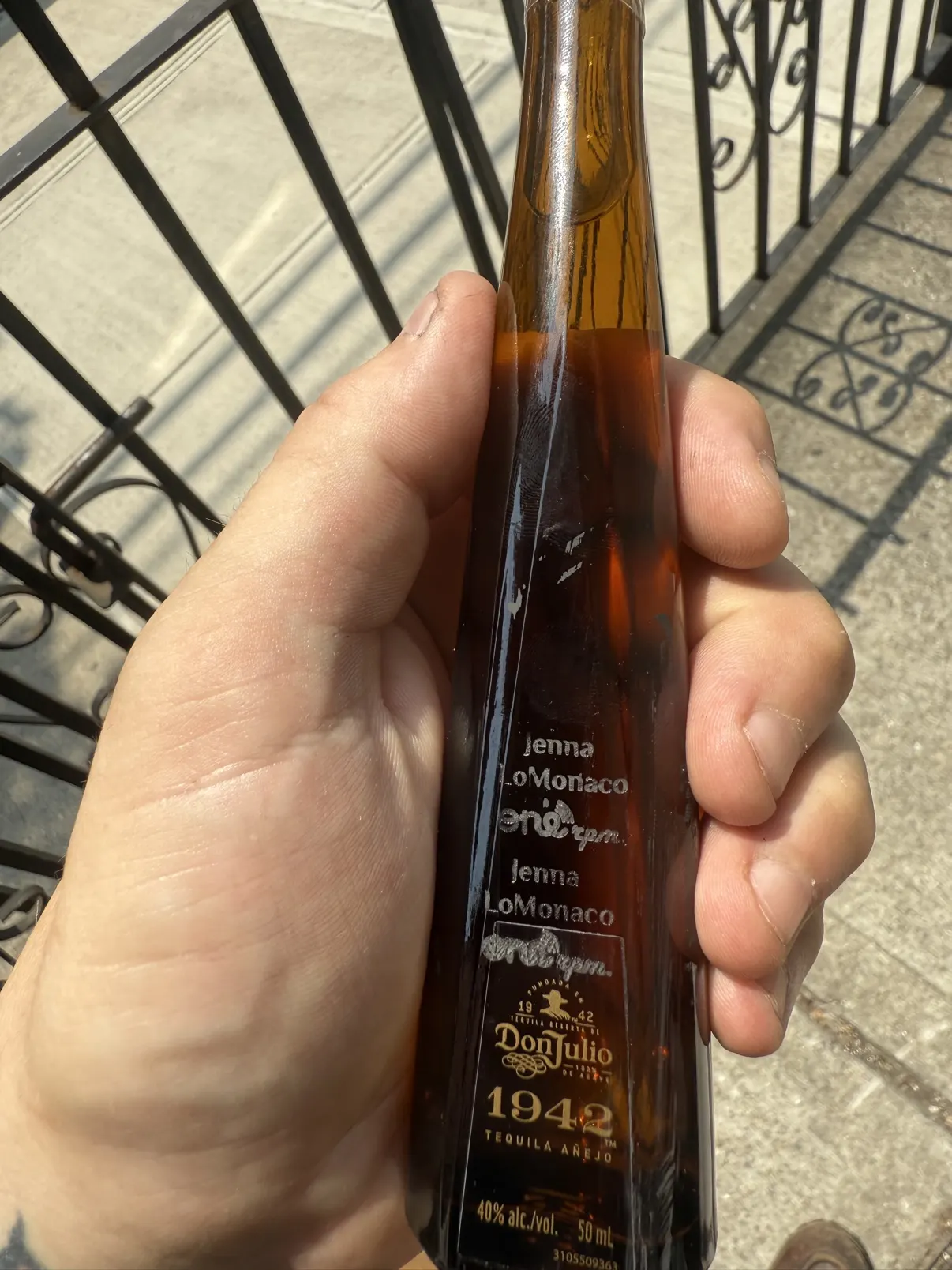 A Don Julio bottle laser-engraved at a live event